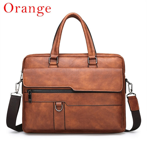 Men Briefcase Bag High Quality Business Famous Brand Leather Shoulder Messenger Bags Office Handbag 13.3 inch Laptop