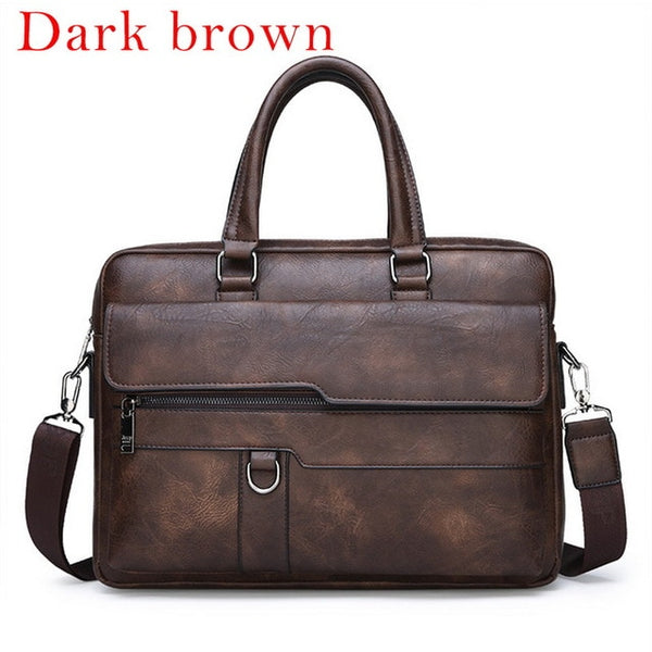 Men Briefcase Bag High Quality Business Famous Brand Leather Shoulder Messenger Bags Office Handbag 13.3 inch Laptop