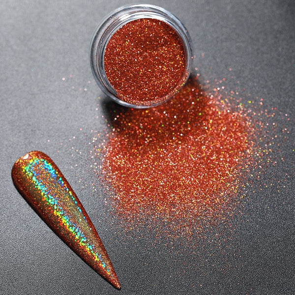 Rose Gold Bubble Mirror Powder Metallic Nail Glitter Holographics Chrome Dust Sparkling Flakes Pigment Manicur Nail Art Decor
