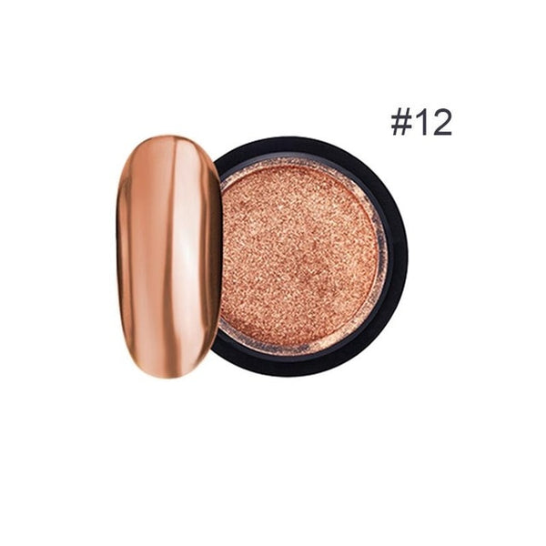 Rose Gold Bubble Mirror Powder Metallic Nail Glitter Holographics Chrome Dust Sparkling Flakes Pigment Manicur Nail Art Decor
