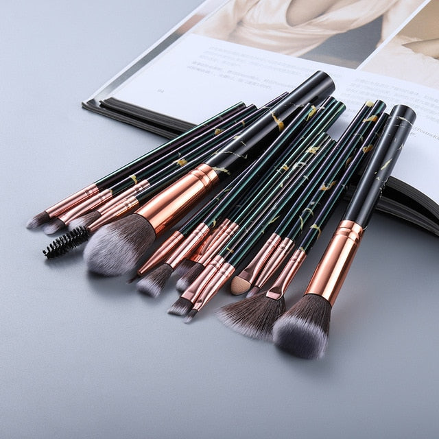 FLD5/15Pcs Makeup Brushes Tool Set Cosmetic Powder Eye Shadow Foundation Blush Blending Beauty Make Up Brush Maquiagem