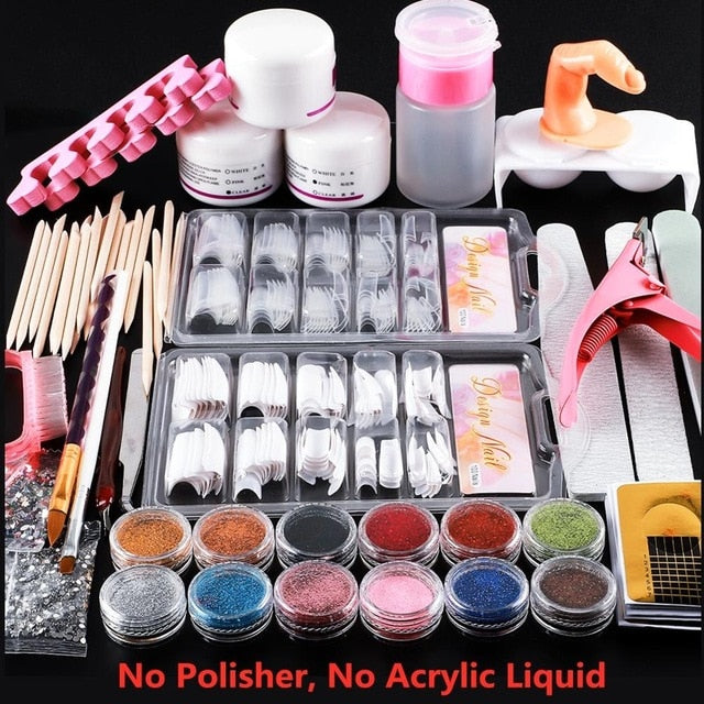 COSCELIA Acrylic Nail Kit Set Of Milling Cutters For Manicure Gel Varnishes Set Nail Art Decorations All For Manicure Nail Kit