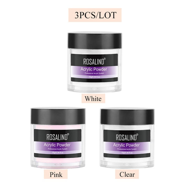 ROSALIND Acrylic Powder Poly Gel For Nail Polish Nail Art Decorations Crystal Manicure Set Kit Professional Nail Accesorios