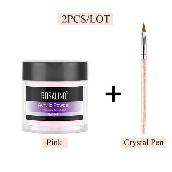 ROSALIND Acrylic Powder Poly Gel For Nail Polish Nail Art Decorations Crystal Manicure Set Kit Professional Nail Accesorios