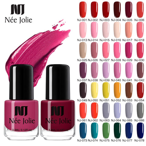 NEE JOLIE 73 Colors Solid Color Nail Art Polish varnish hybrid Long Lasting  Nail Art Decoration Polish Nail 3.5ML