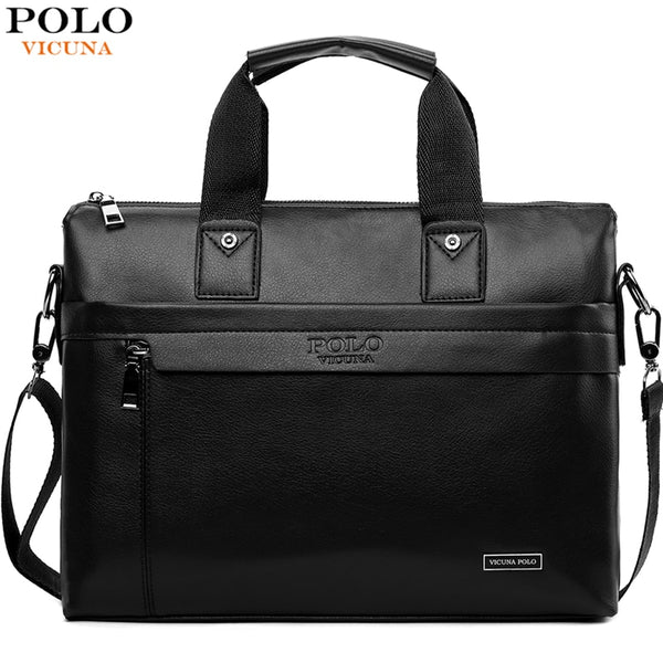 VICUNA POLO Top Sell Fashion Simple Dot Famous Brand Business Men Briefcase Bag Leather Laptop Bag Casual Man Bag Shoulder bags