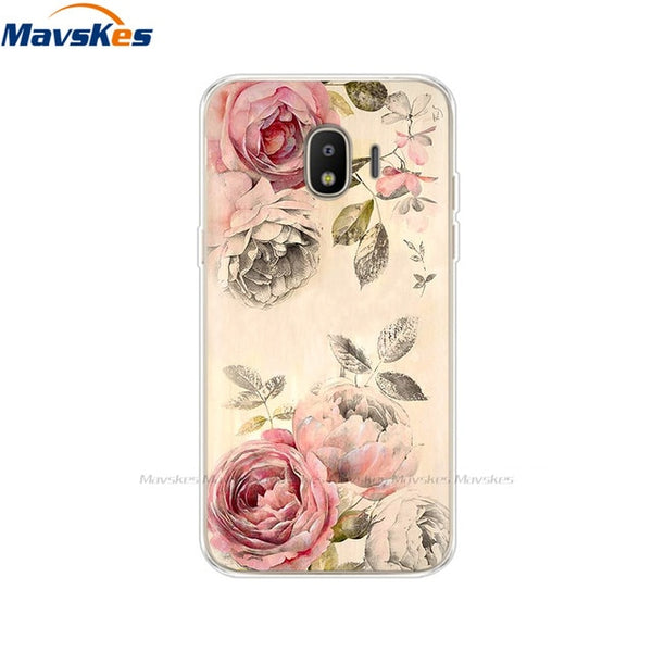 Silicone For Samsung Galaxy J2 Core Case Flower Soft TPU Back Cover for Galaxy J2 Core 2018 J 2 SM-J260F J260F J260 cover Coque