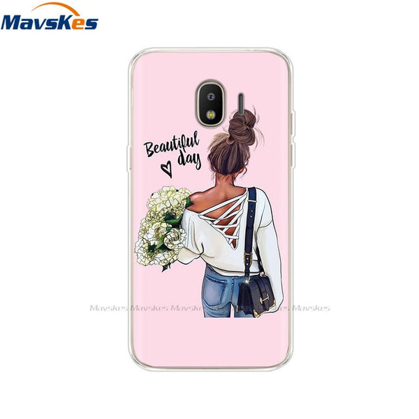 Silicone For Samsung Galaxy J2 Core Case Flower Soft TPU Back Cover for Galaxy J2 Core 2018 J 2 SM-J260F J260F J260 cover Coque