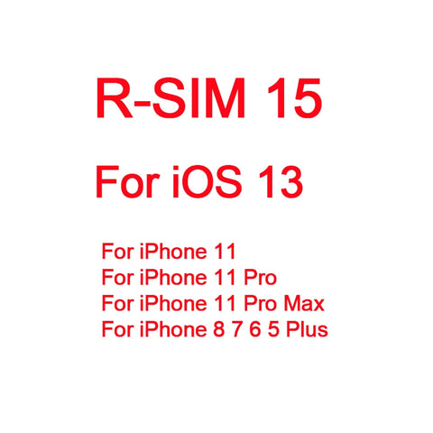 R-SIM15 Nano Unlock RSIM Turbo Card RSIM 15 for iPhone 11 Pro XS Max XR 8 6s 6 For iOS 13