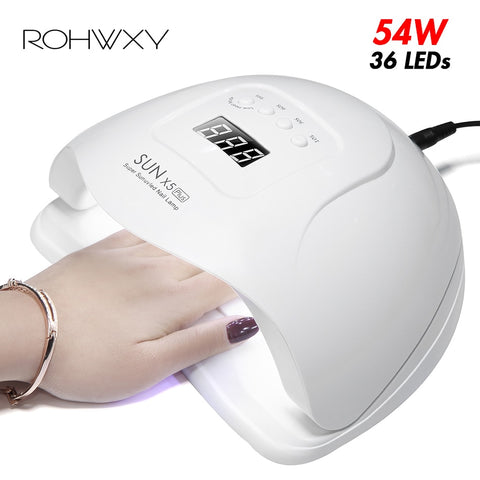 ROHWXY SUN 5X Plus UV LED Lamp For Nails Dryer 54W/48W/36W Ice Lamp For Manicure Gel Nail Lamp Drying Lamp For Gel Varnish