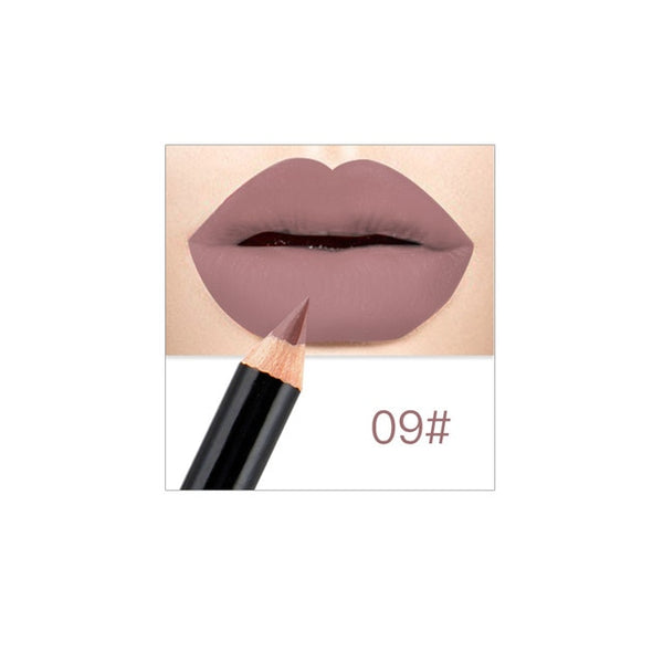 12 Colors Lip Pencils Matte Lipliner Waterproof Smooth Colorful Silk Nude Lipstick Pen Long Lasting Pigments Lip Makeup TSLM1