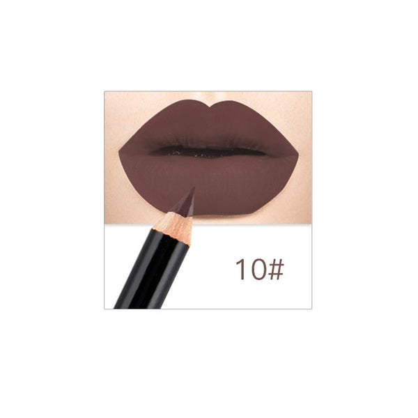 12 Colors Lip Pencils Matte Lipliner Waterproof Smooth Colorful Silk Nude Lipstick Pen Long Lasting Pigments Lip Makeup TSLM1