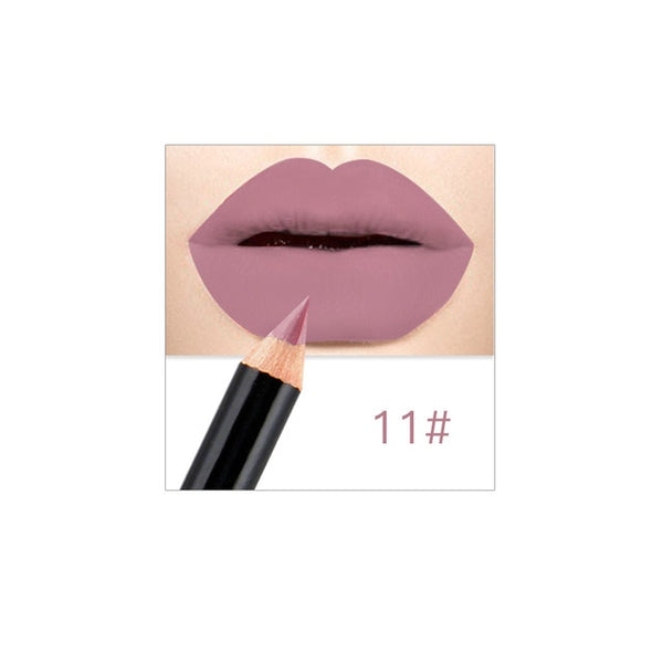 12 Colors Lip Pencils Matte Lipliner Waterproof Smooth Colorful Silk Nude Lipstick Pen Long Lasting Pigments Lip Makeup TSLM1