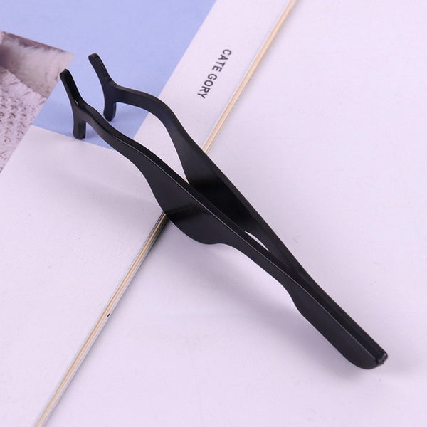 1PC False Eyelash Tweezers False Eyelashes Applicator Eyelash Extension Curler Nipper Auxiliary Clamp Makeup Forceps Tools