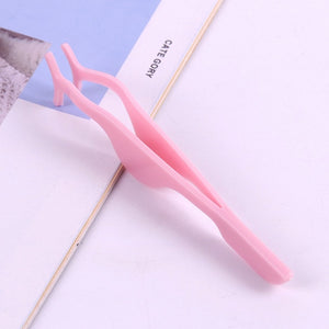 1PC False Eyelash Tweezers False Eyelashes Applicator Eyelash Extension Curler Nipper Auxiliary Clamp Makeup Forceps Tools