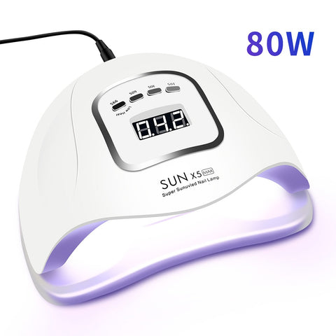 LED Nail Lamp for Manicure 80/54W Nail Dryer Machine UV Lamp For Curing UV Gel Nail Polish With Motion sensing LCD Display