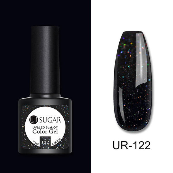 UR SUGAR 7.5ml Glitter UV Gel Nail Polish Glitter Sequins Soak Off UV Gel Varnish Colorful Nail Gel Polish DIY Nail Art Polish