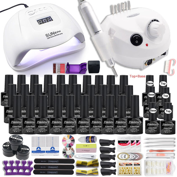 Manicure Set for Nail 30/20/10 Kind Nail Polish Kit with Nail drill Machine Nail lamp Acrylic Kit Nail Art Tools Nail Tool Set