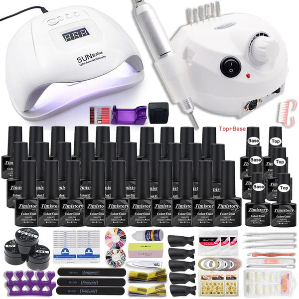 Manicure Set for Nail 30/20/10 Kind Nail Polish Kit with Nail drill Machine Nail lamp Acrylic Kit Nail Art Tools Nail Tool Set