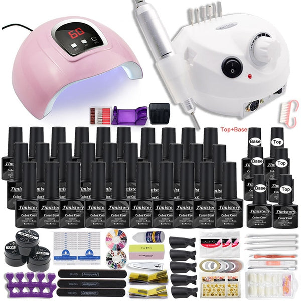 Manicure Set for Nail 30/20/10 Kind Nail Polish Kit with Nail drill Machine Nail lamp Acrylic Kit Nail Art Tools Nail Tool Set