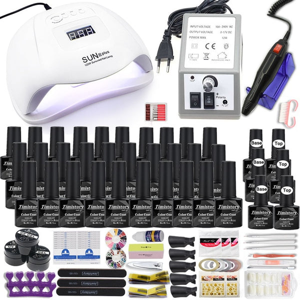 Manicure Set for Nail 30/20/10 Kind Nail Polish Kit with Nail drill Machine Nail lamp Acrylic Kit Nail Art Tools Nail Tool Set