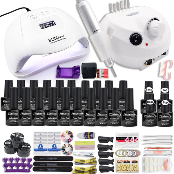 Manicure Set for Nail 30/20/10 Kind Nail Polish Kit with Nail drill Machine Nail lamp Acrylic Kit Nail Art Tools Nail Tool Set