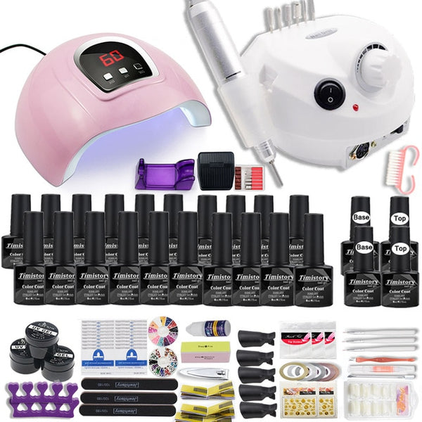 Manicure Set for Nail 30/20/10 Kind Nail Polish Kit with Nail drill Machine Nail lamp Acrylic Kit Nail Art Tools Nail Tool Set