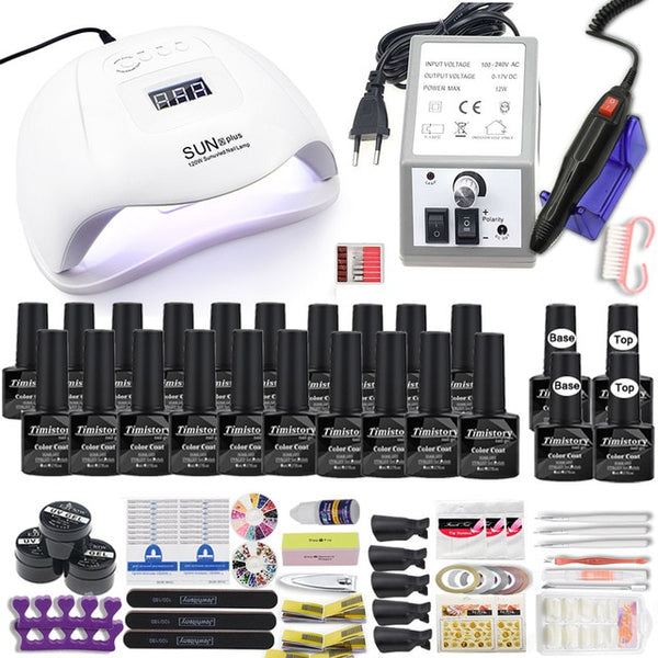 Manicure Set for Nail 30/20/10 Kind Nail Polish Kit with Nail drill Machine Nail lamp Acrylic Kit Nail Art Tools Nail Tool Set