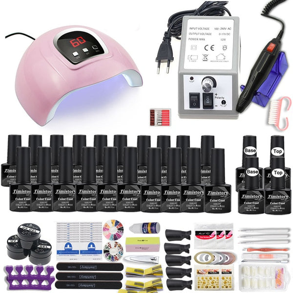 Manicure Set for Nail 30/20/10 Kind Nail Polish Kit with Nail drill Machine Nail lamp Acrylic Kit Nail Art Tools Nail Tool Set