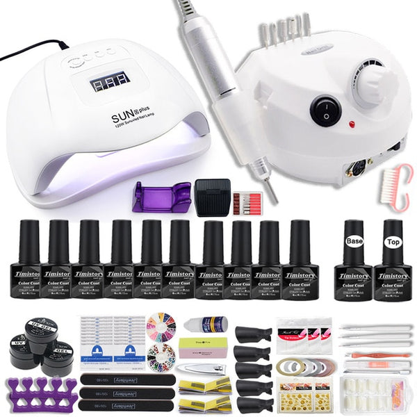 Manicure Set for Nail 30/20/10 Kind Nail Polish Kit with Nail drill Machine Nail lamp Acrylic Kit Nail Art Tools Nail Tool Set