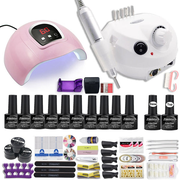 Manicure Set for Nail 30/20/10 Kind Nail Polish Kit with Nail drill Machine Nail lamp Acrylic Kit Nail Art Tools Nail Tool Set