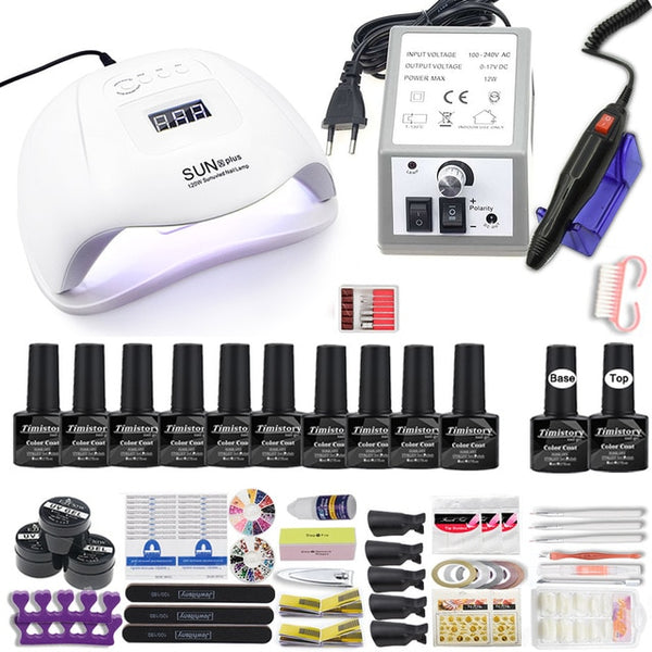 Manicure Set for Nail 30/20/10 Kind Nail Polish Kit with Nail drill Machine Nail lamp Acrylic Kit Nail Art Tools Nail Tool Set
