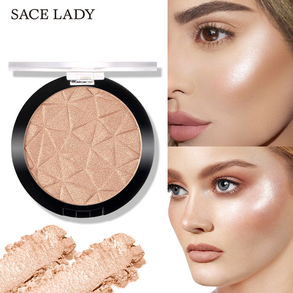 SACE LADY 6 Color Highlighter Powder Glitter Palette Makeup Glow Face Contour Shimmer Illuminator Highlight Cosmetics