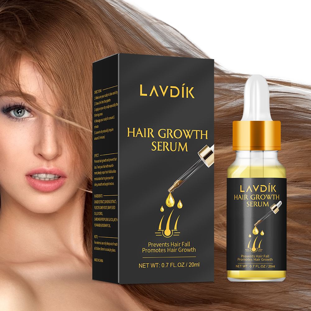 Dropshipping LAVDIK Ginger Fast Hair Growth Serum Essential Oil Anti Preventing Hair Lose Liquid Damaged Hair Repair Growing