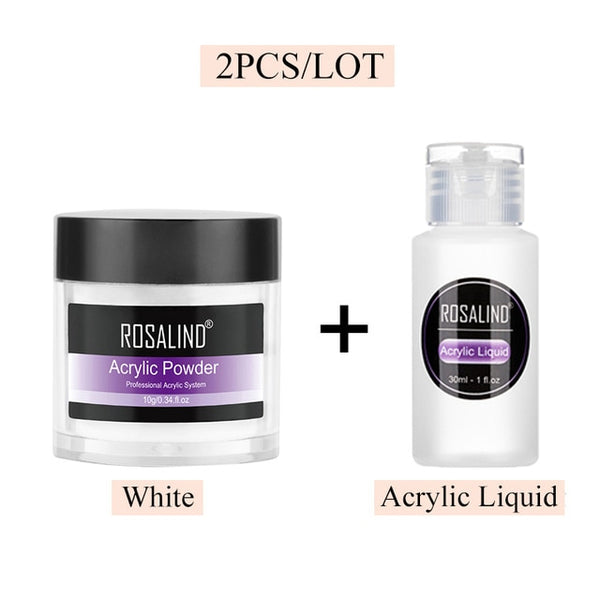 ROSALIND Acrylic Powder Poly Gel For Nail Polish Nail Art Decorations Crystal Manicure Set Kit Professional Nail Accesorios