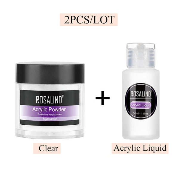 ROSALIND Acrylic Powder Poly Gel For Nail Polish Nail Art Decorations Crystal Manicure Set Kit Professional Nail Accesorios