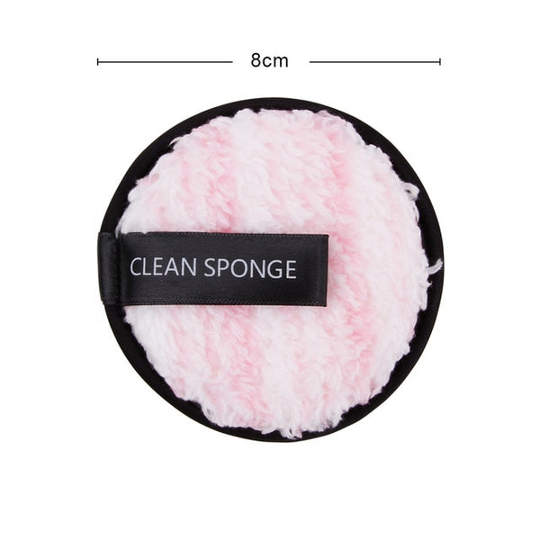 1/3Pcs 8cm Reusable Makeup Remover Discs Skincare Microfiber Washable Cleansing Sponge Make up Wipes Facial Cleansing Towel