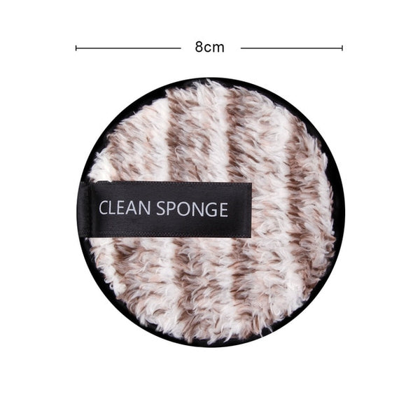 1/3Pcs 8cm Reusable Makeup Remover Discs Skincare Microfiber Washable Cleansing Sponge Make up Wipes Facial Cleansing Towel