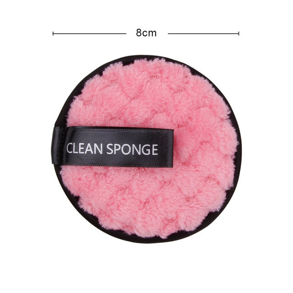 1/3Pcs 8cm Reusable Makeup Remover Discs Skincare Microfiber Washable Cleansing Sponge Make up Wipes Facial Cleansing Towel