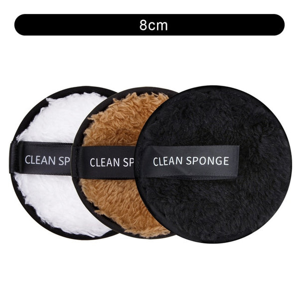 1/3Pcs 8cm Reusable Makeup Remover Discs Skincare Microfiber Washable Cleansing Sponge Make up Wipes Facial Cleansing Towel