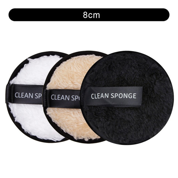 1/3Pcs 8cm Reusable Makeup Remover Discs Skincare Microfiber Washable Cleansing Sponge Make up Wipes Facial Cleansing Towel