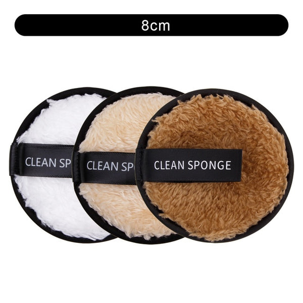 1/3Pcs 8cm Reusable Makeup Remover Discs Skincare Microfiber Washable Cleansing Sponge Make up Wipes Facial Cleansing Towel