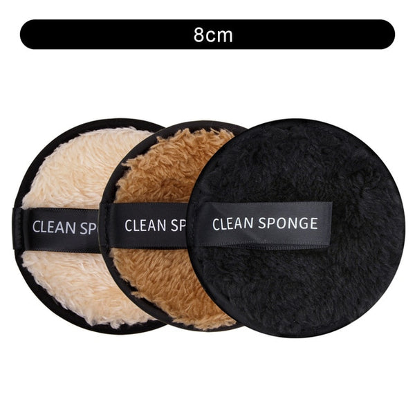 1/3Pcs 8cm Reusable Makeup Remover Discs Skincare Microfiber Washable Cleansing Sponge Make up Wipes Facial Cleansing Towel