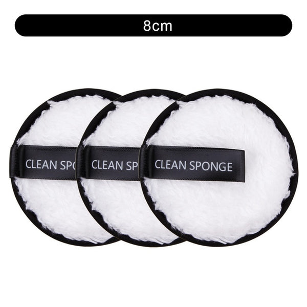 1/3Pcs 8cm Reusable Makeup Remover Discs Skincare Microfiber Washable Cleansing Sponge Make up Wipes Facial Cleansing Towel