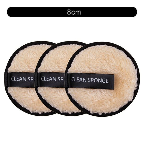 1/3Pcs 8cm Reusable Makeup Remover Discs Skincare Microfiber Washable Cleansing Sponge Make up Wipes Facial Cleansing Towel