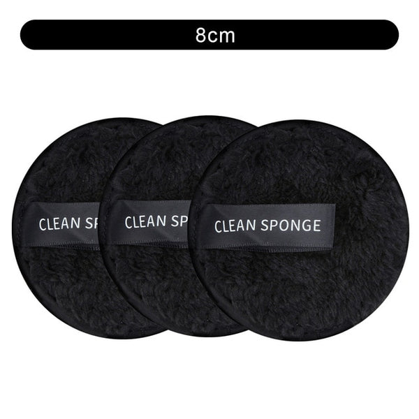 1/3Pcs 8cm Reusable Makeup Remover Discs Skincare Microfiber Washable Cleansing Sponge Make up Wipes Facial Cleansing Towel