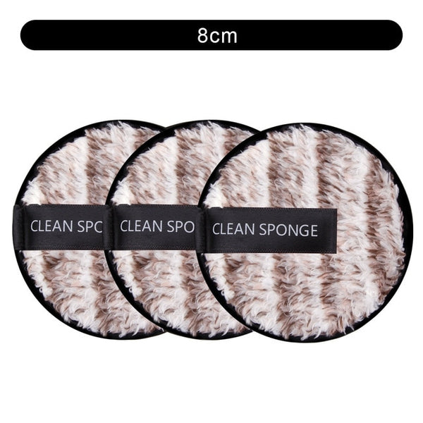 1/3Pcs 8cm Reusable Makeup Remover Discs Skincare Microfiber Washable Cleansing Sponge Make up Wipes Facial Cleansing Towel
