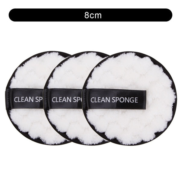1/3Pcs 8cm Reusable Makeup Remover Discs Skincare Microfiber Washable Cleansing Sponge Make up Wipes Facial Cleansing Towel