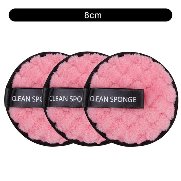 1/3Pcs 8cm Reusable Makeup Remover Discs Skincare Microfiber Washable Cleansing Sponge Make up Wipes Facial Cleansing Towel