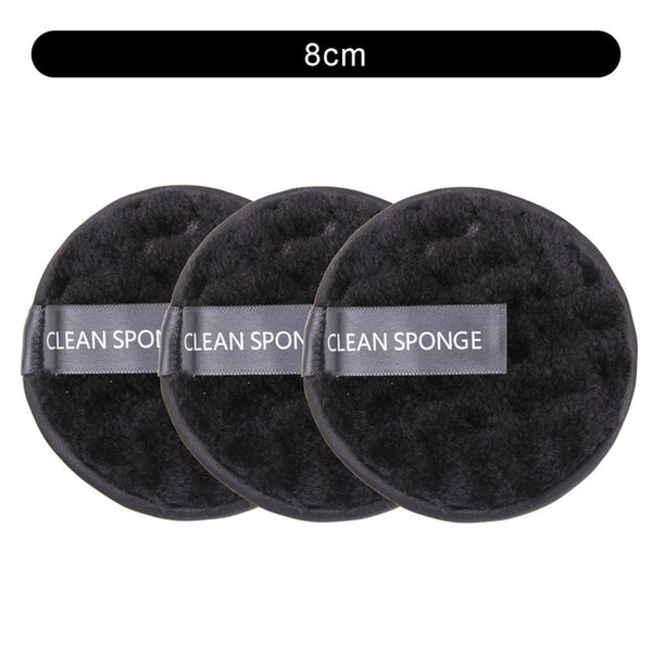 1/3Pcs 8cm Reusable Makeup Remover Discs Skincare Microfiber Washable Cleansing Sponge Make up Wipes Facial Cleansing Towel